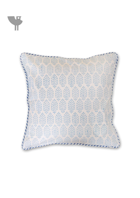 20s Cotton Cushion Cover in Block Print with Piping