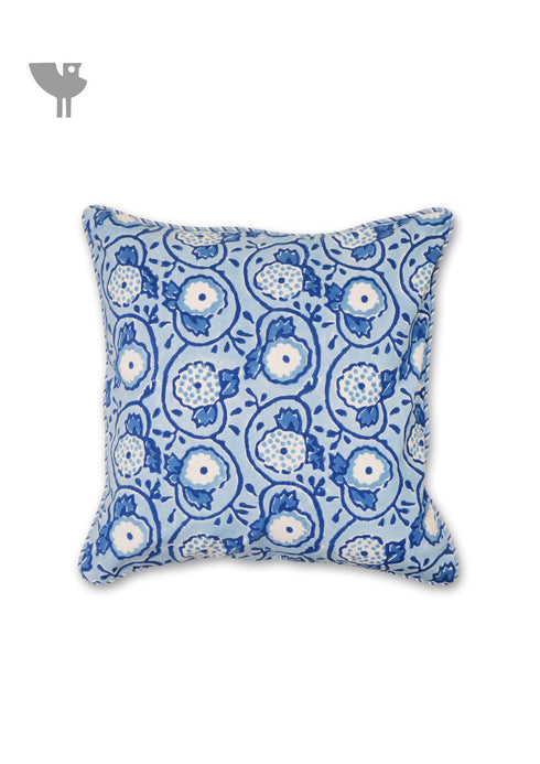 20s Cotton Cushion Cover in Block Print with Piping