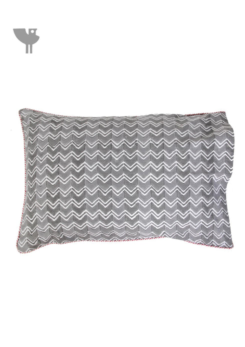 40s Cotton Pillow Cover With Graphic Block Print