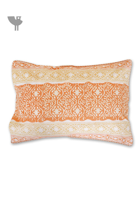 40s Cotton Pillow Cover in Block Print