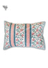 40’s Cotton Pillow Cover In Floral Block Print