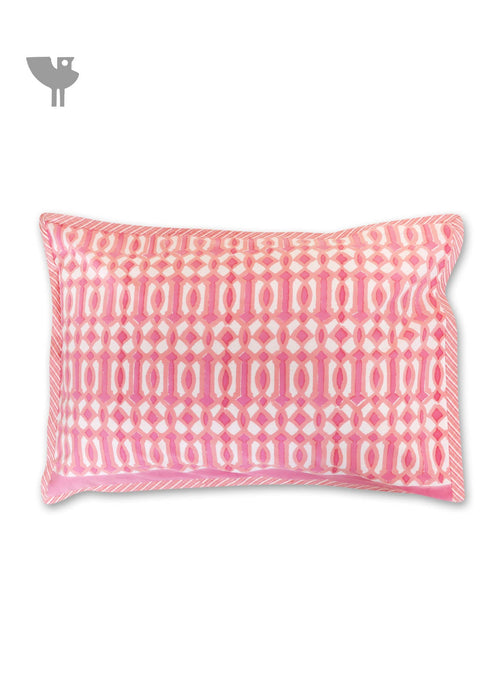 40s Cotton Pillow Cover in Block Print