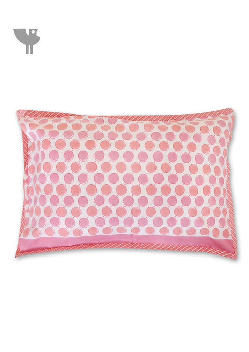 40s Cotton Pillow Cover in Block Print