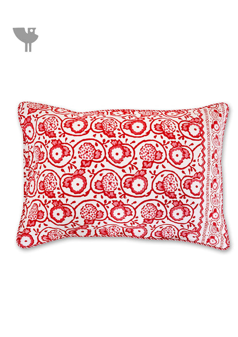 40s Cotton Pillow Cover in Block Print