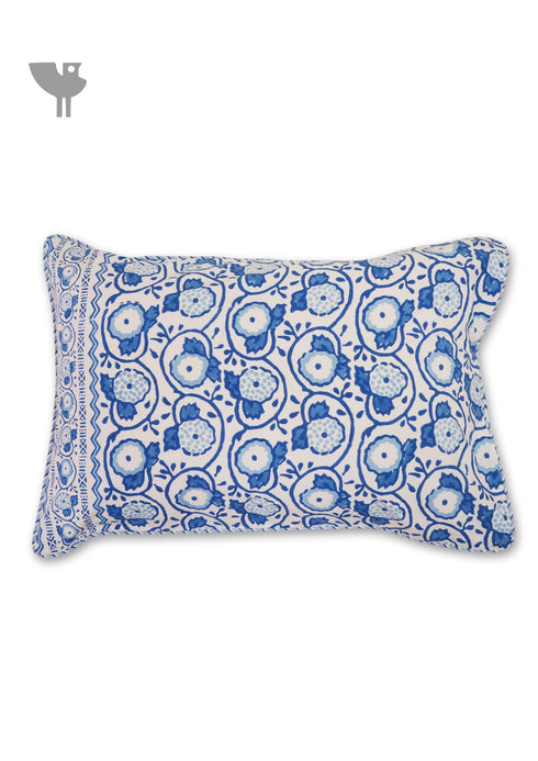 40s Cotton Pillow Cover in Block Print