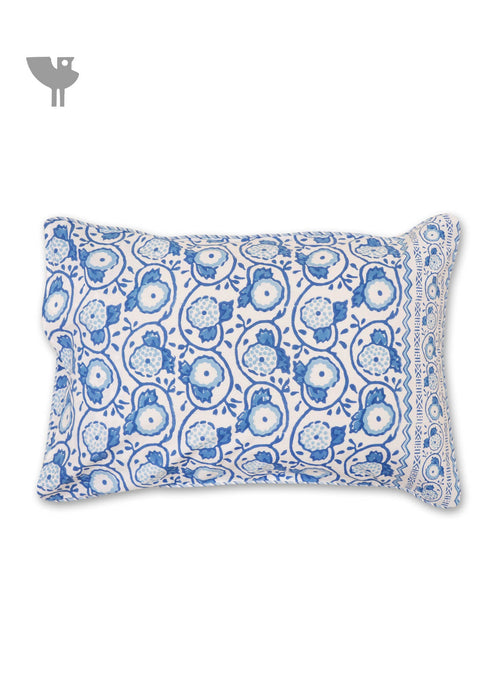 40s Cotton Pillow Cover in Block Print