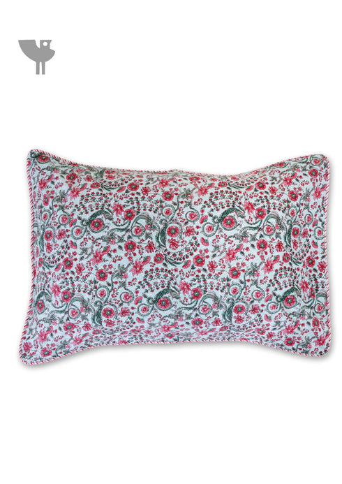 40s Cotton Pillow Cover in Floral Print