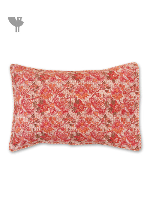 40s Cotton Pillow Cover in Floral Print