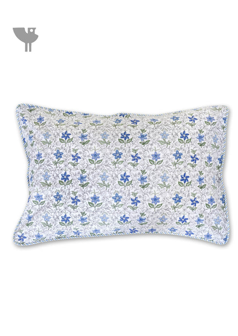 40s Cotton Pillow Cover in Floral Print