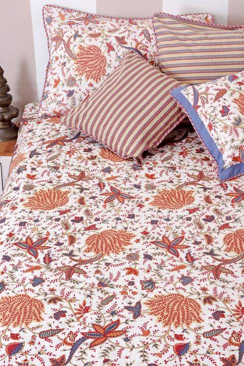 40s Cotton Pillow Cover in Floral Print