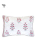 40s Cotton Pillow Cover in Floral Block Print