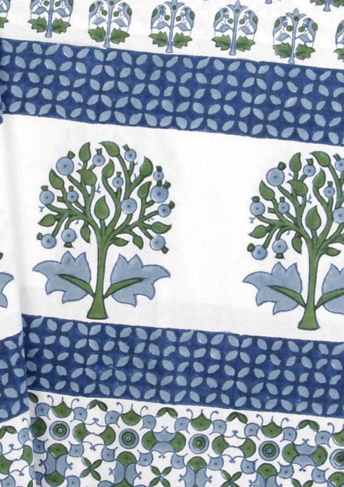 20s Cotton KING SIZE Bed Cover in Floral Block Print