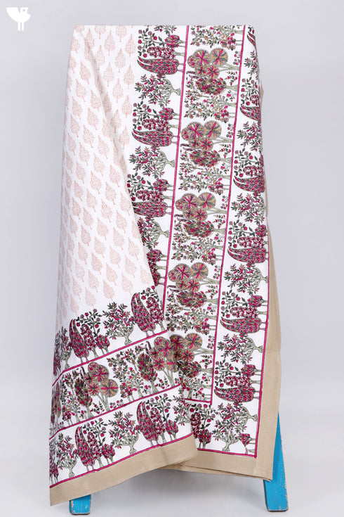 20s Cotton KING SIZE Bed Cover In Graphic Block Print