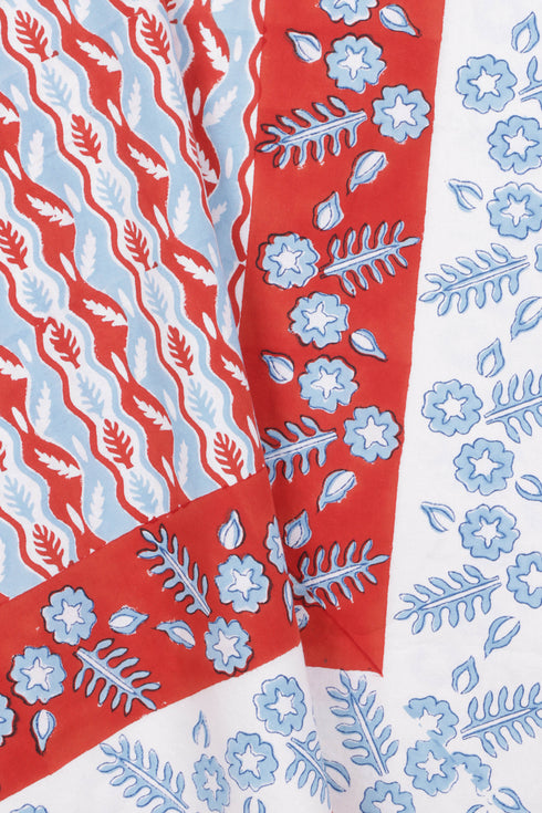 20s Cotton KING SIZE Bed Cover In Block Print