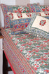 20s Cotton KING SIZE Bed Cover In Floral Block Print