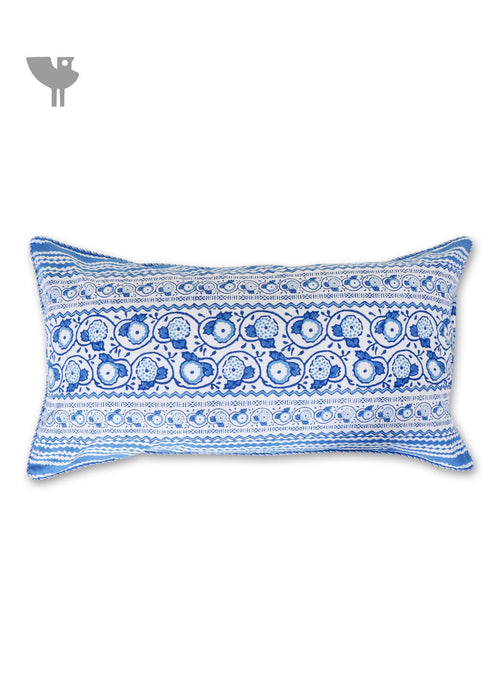 20s Cotton Lumbar Cushion Cover In Block Print