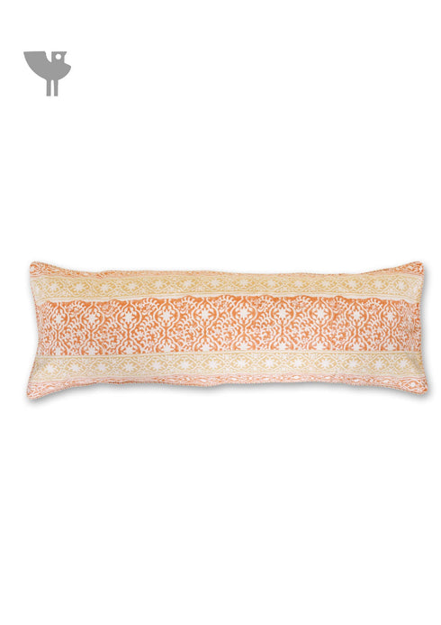 20s Cotton Lumbar Cushion Cover In Block Print