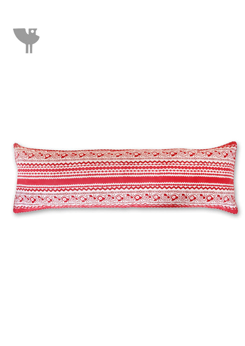 20s Cotton Lumbar Cushion Cover In Block Print