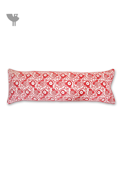 20s Cotton Lumbar Cushion Cover In Block Print