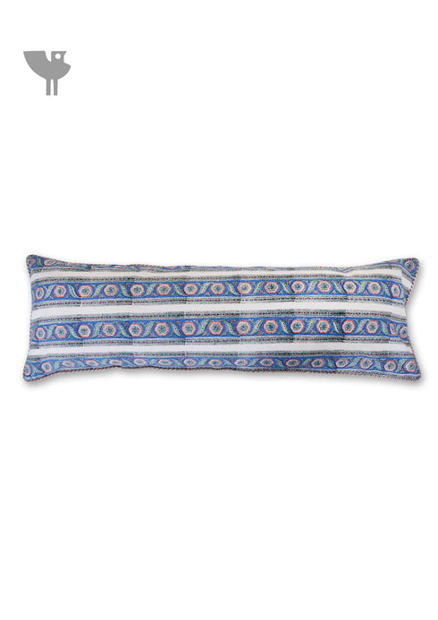 20s Cotton Lumbar Cushion Cover in Floral Block Print