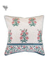 20’s Cotton Cushion Cover In Floral Block Print