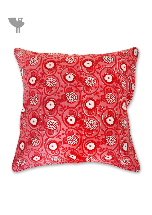 20s Cotton Cushion Cover in Block Print with Piping