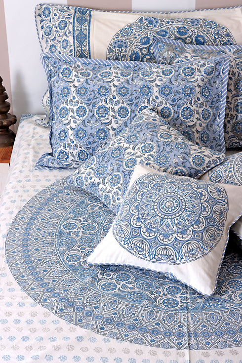 20s Cotton KING SIZE Bed Cover In Block Print