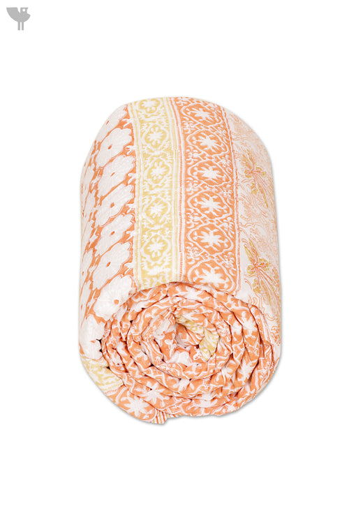 Mulmul Cotton Quilt in Floral Block Print