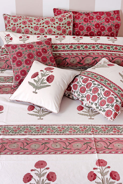 Mulmul Cotton Quilt in Floral Block Print