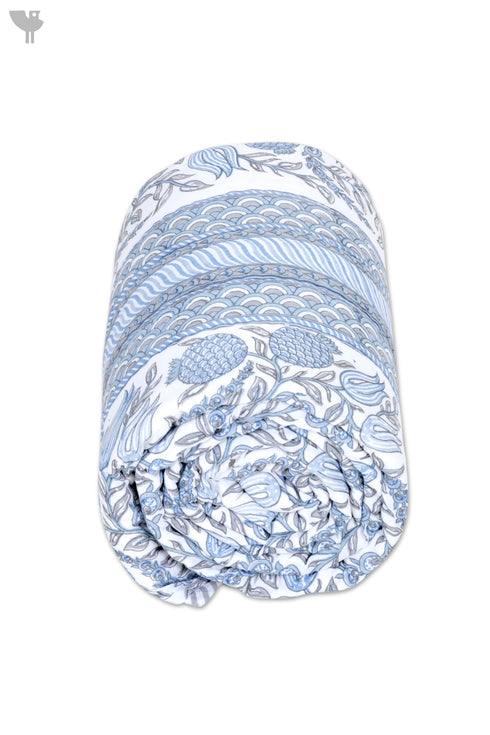 Mulmul Cotton Quilt in Floral Block Print