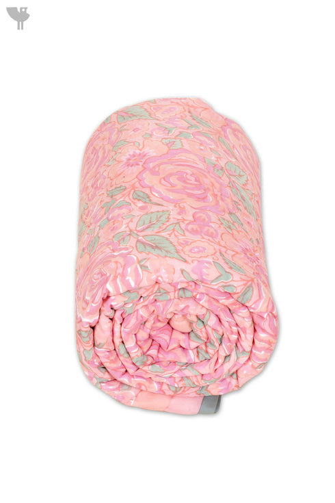 Mulmul Cotton Quilt in Floral Block Print