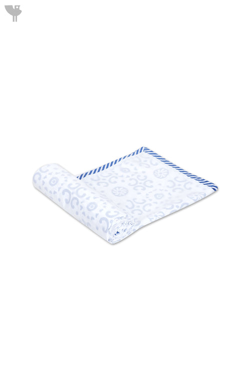 Mulmul Cotton Khasto Dohar In Graphic Block Print