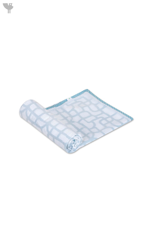 Mulmul Cotton Khasto Dohar In Graphic Block Print