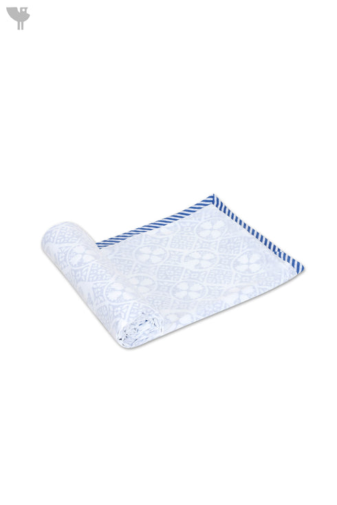 Mulmul Cotton Khasto Dohar In Graphic Block Print