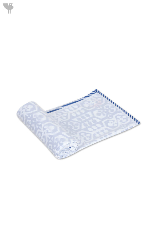 Mulmul Cotton Khasto Dohar In Graphic Block Print