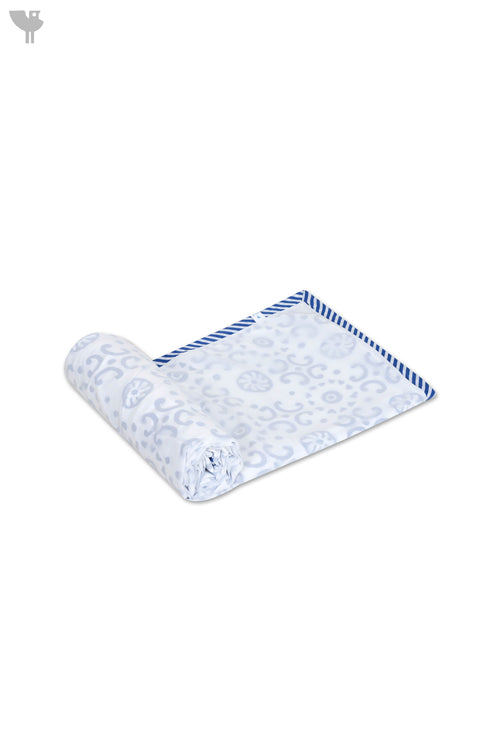 Mulmul Cotton Khasto Dohar In Graphic Block Print