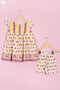 Cotton Frock & Shorts Set In Floral Block Print