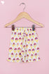 Cotton Frock & Shorts Set In Floral Block Print