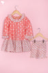Cotton Top & Shorts Set In Floral Block Print