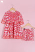 Cotton Top & Shorts Set In Floral Block Print