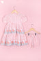 Cotton Frock & Shorts Set In Block Print