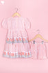 Cotton Frock & Shorts Set In Block Print