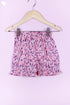 Cotton Frock & Shorts Set In Floral Block Print