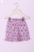 Cotton Frock & Shorts Set In Block Print