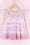 Cambric Cotton Frock In Floral Block Print