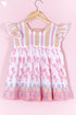 Cambric Cotton Frock In Floral Block Print