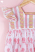 Cambric Cotton Frock In Floral Block Print