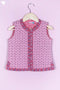Cambric Cotton Quilted Vest In Block Print