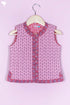 Cambric Cotton Quilted Vest In Block Print
