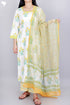 Cotton Kurta Pant Set With Kota Dupatta In Floral Block Print